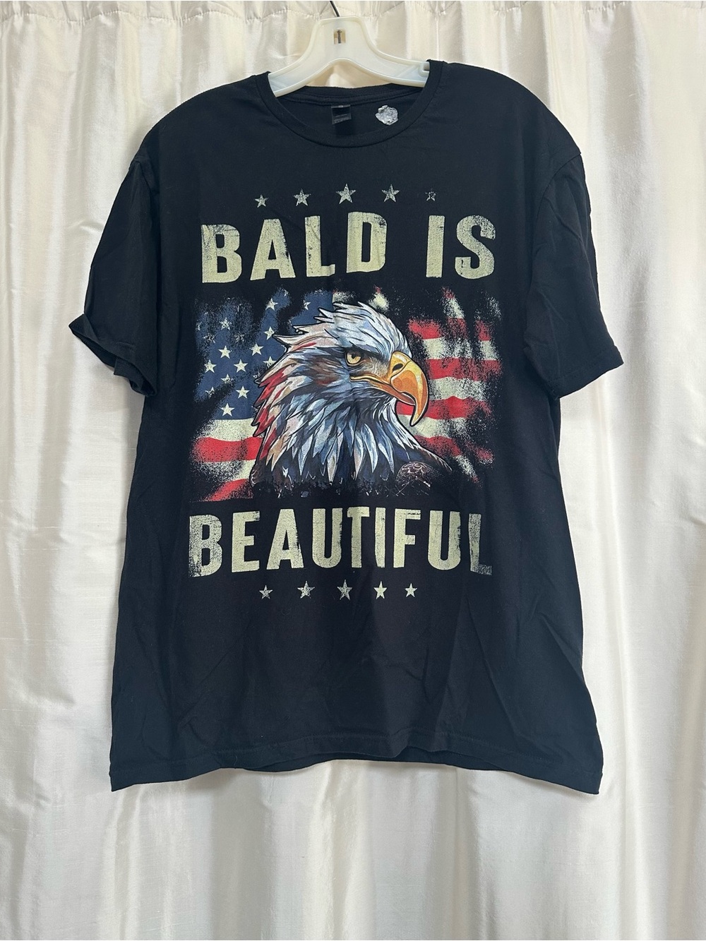 Bald Is Beautiful Eagle Graphic Tee - Black Men’s Large.